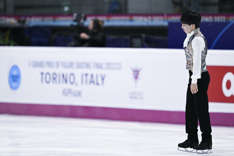 GPファイナルのフリーを終え、少し悔しそうな表情をみせる三浦佳生　©︎Asami Enomoto