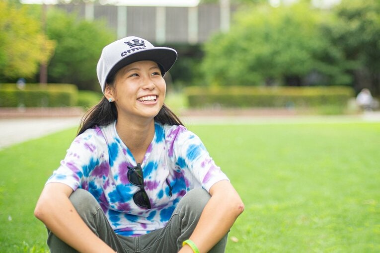 オリンピック決定直後。キュートな笑顔を振りまく西村の世界的ブレイク前夜（2016年撮影）　©Yoshio Yoshida