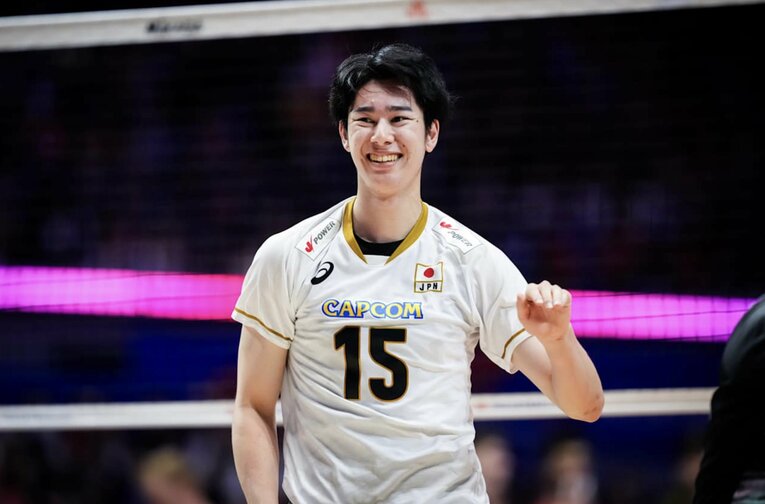 甲斐優斗（VNLベルギー戦）©Volleyball World