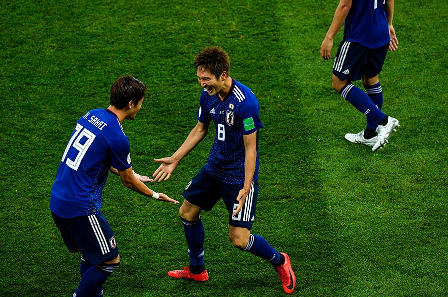 ベルギー戦でゴールを決めた原口　©Asami Enomoto/JMPA