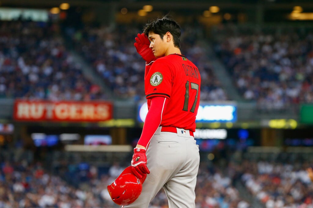 2018年、ヤンキースタジアムでの大谷　©Getty Images