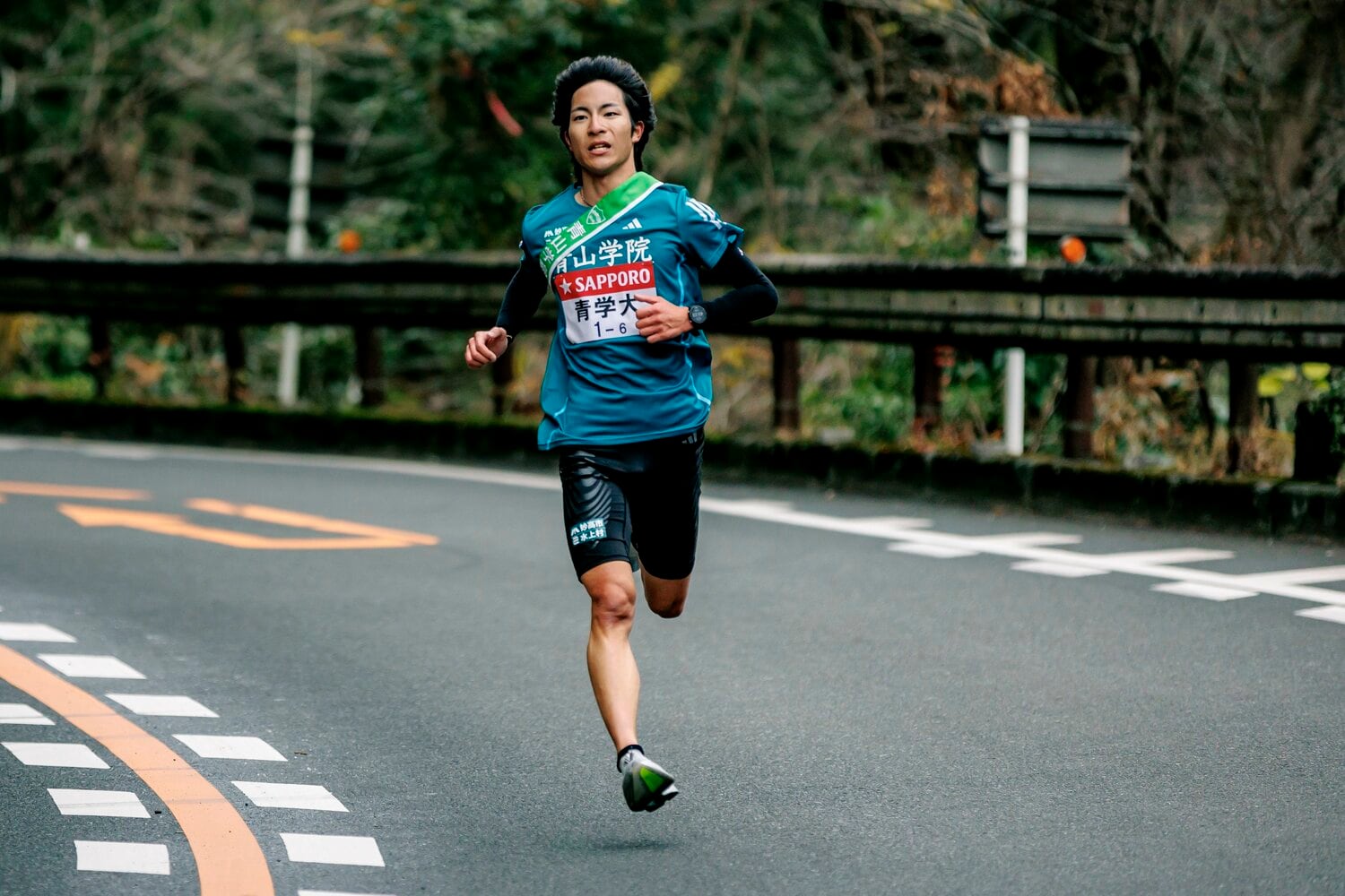 【今年の箱根駅伝】6区史上初の56分台＝56分47秒を記録した野村。従来の記録（57分17秒）を30秒も更新　©Kiichi Matsumoto