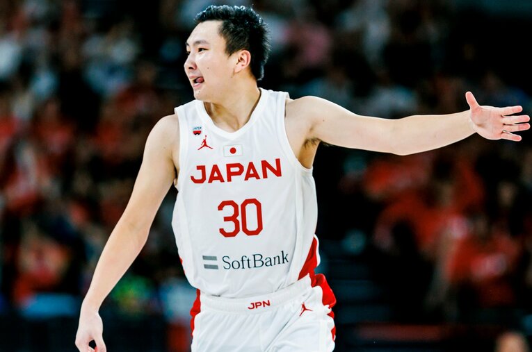 日本代表へのモチベーションは高いという23歳の富永啓生。昨年のW杯では渡邊雄太の「引退宣言」も背中を押したという ／ photograph by Kiichi Matsumoto