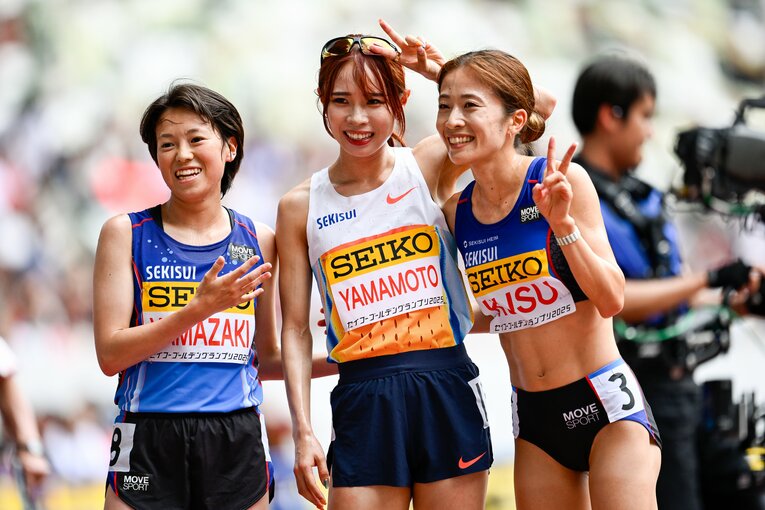 田中がペースメーカーを務めた3000mでは積水化学の山本有真が自己新記録で日本人トップの3位　©︎Nanae Suzuki