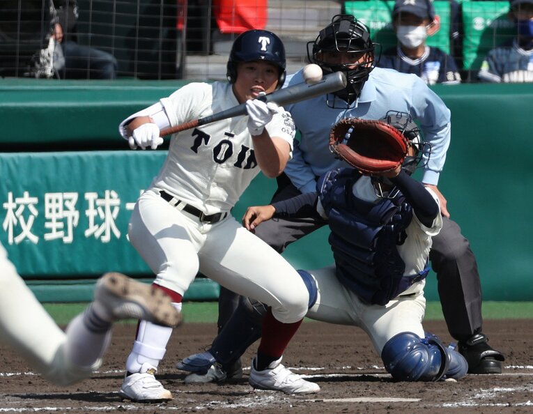 スクイズの1点が決勝点になった　©JIJI PRESS