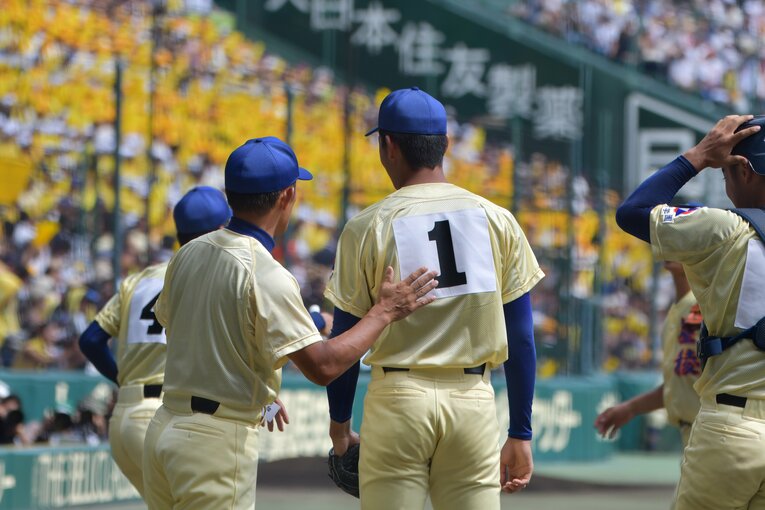 2019年夏の甲子園決勝、履正社戦での奥川恭伸　©︎Hideki Sugiyama