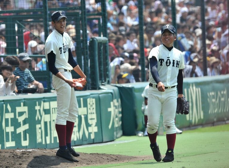 大阪桐蔭で同級生だった藤浪（左）と澤田　©︎SANKEI SHIMBUN