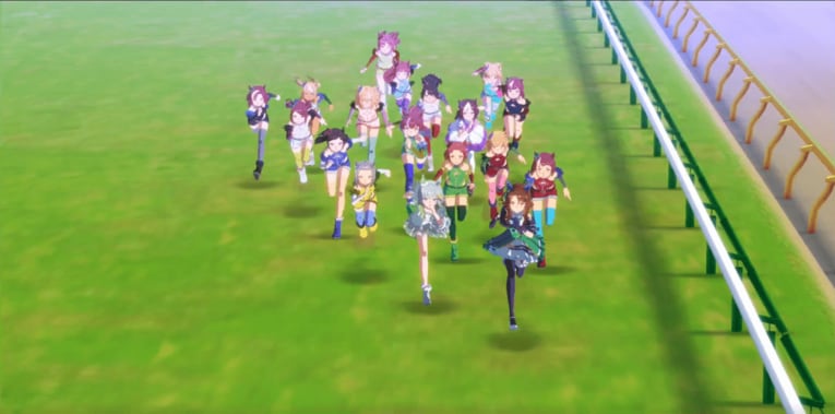 シナリオモード「夢の原石」での日本ダービー（実際にプレーして撮影）