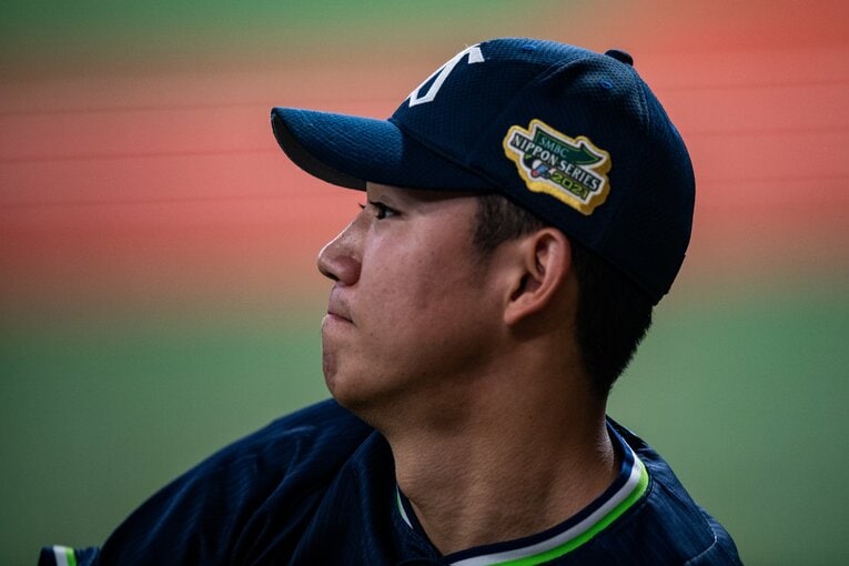 2021年日本シリーズで投げる奥川　©︎Naoya Sanuki