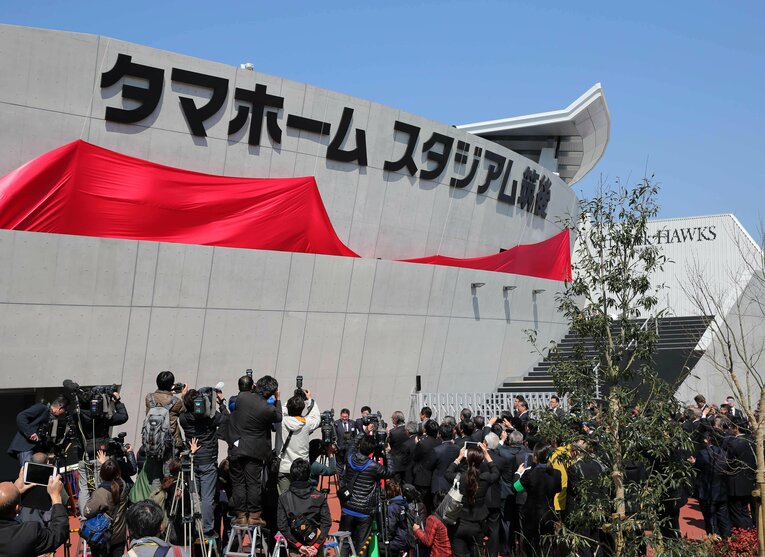 2016年3月に竣工したファーム施設「HAWKSベースボールパーク筑後」 ©JIJI PRESS