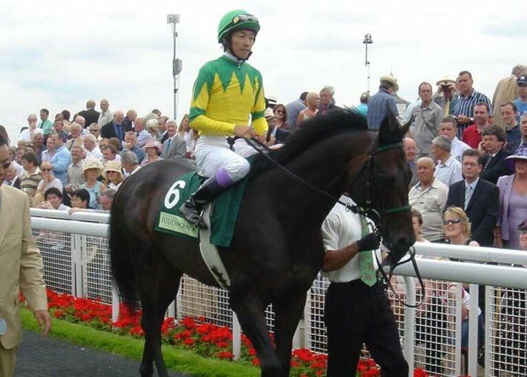 05年のインターナショナルSに挑戦し、2着となったゼンノロブロイ。鞍上は武豊　©Satoshi Hiramatsu