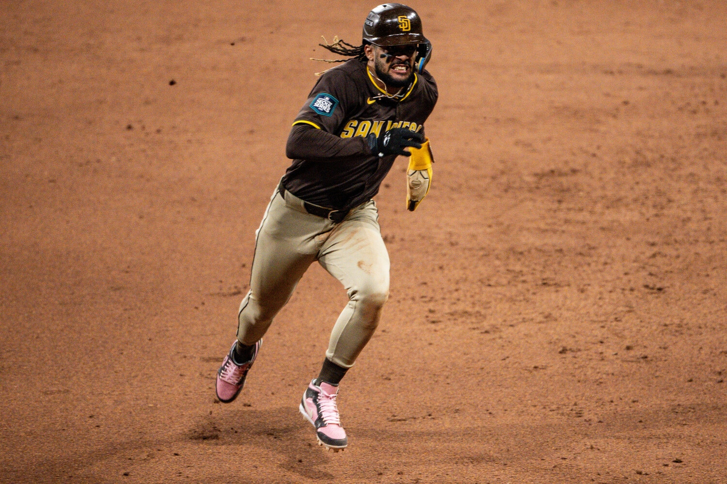 躍動感あふれるプレーが魅力のタティス・ジュニア　©Nanae Suzuki