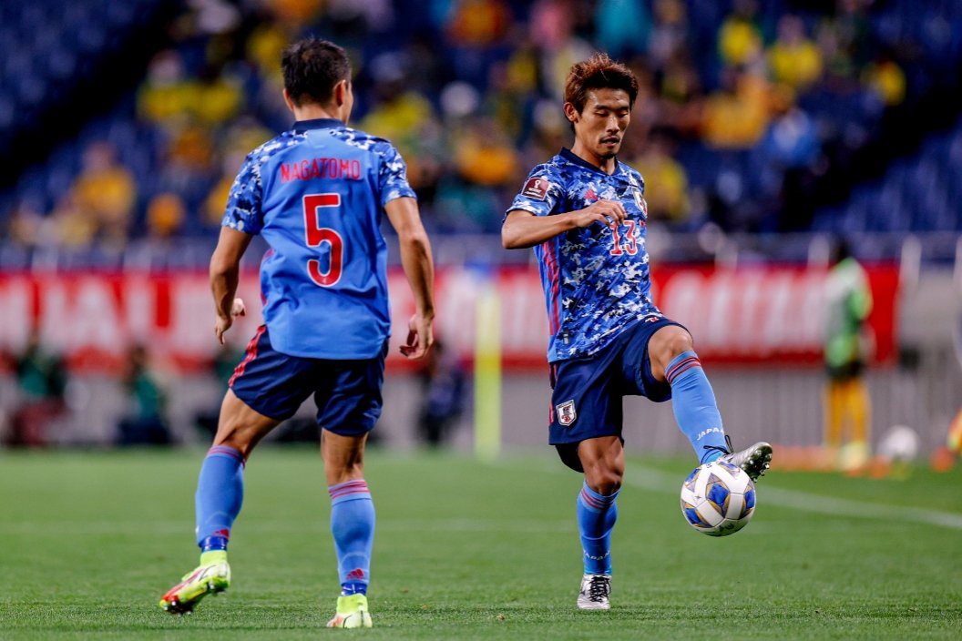W杯最終予選オーストラリア戦での守田　©Kiichi Matsumoto