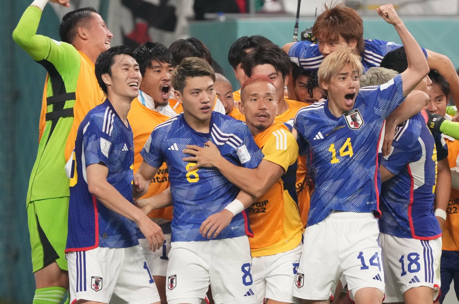 鎌田、伊東は五輪未招集ながらカタールW杯で強豪撃破の一員となった　©Etsuo Hara/Getty Images