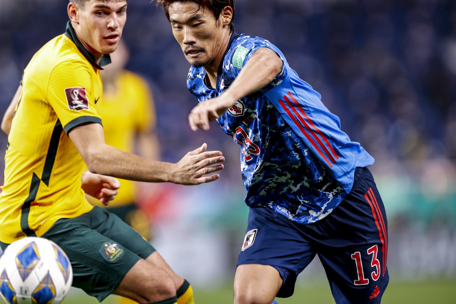 途中出場のサウジ戦で意欲的な姿勢を見せた守田の起用も納得できるものだった ©Kiichi Matsumoto/JMPA