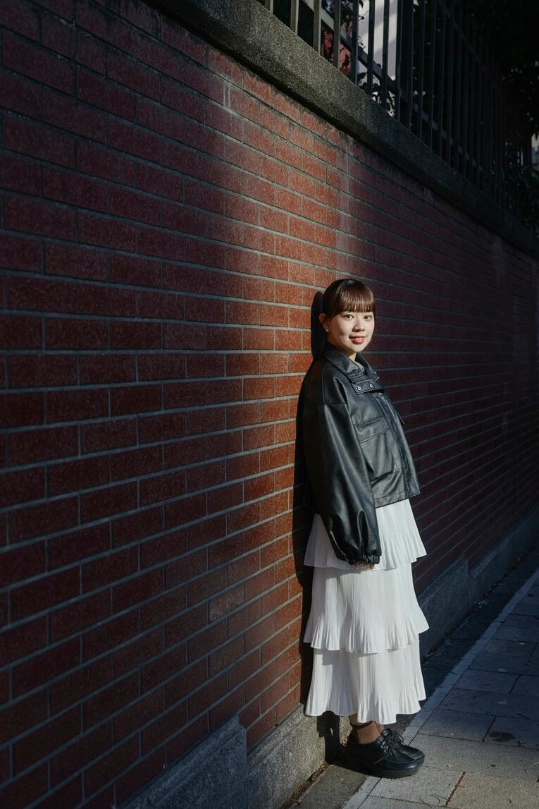 青学大3年生で、Tリーグでもプレーするカットマン・小林りんご【スワイプするとそのほかの写真もご覧になれます】　©Hirofumi Kamaya