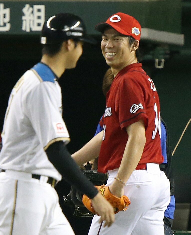 2014年のオールスターで大谷にキラキラスマイル　©JIJI PRESS