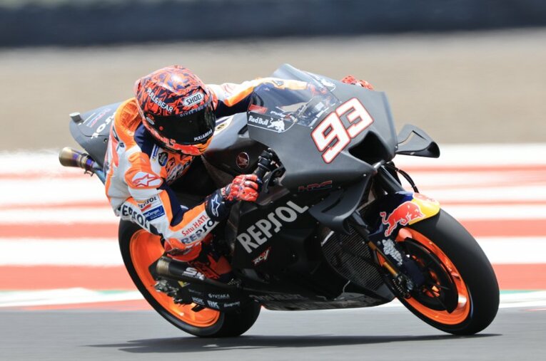 テストでは慎重な走りに徹したように見えたマルケスだが、最終日のロングランのアベレージタイムは参加ライダー中トップだった ／ photograph by Satoshi Endo