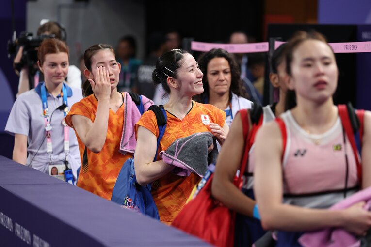 笑顔の志田千陽と涙の松山奈未　©Ryosuke Menju/JMPA