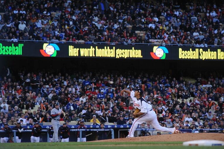第2回WBC準決勝のアメリカ戦で投球する松坂　©Naoya Sanuki