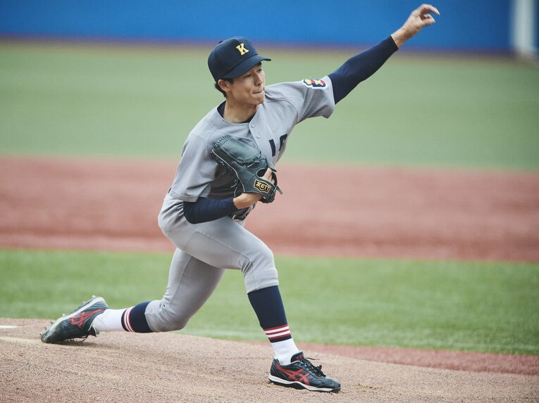 増居の投球フォーム（3塁側から）©Yuki Suenaga