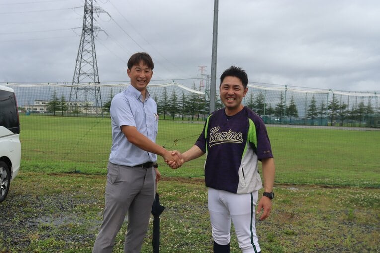 加美農が部員2人だったときの部長・村上拓也（左）。現在は部員1人の石巻北で監督を務めている ©Yuki Kashimoto