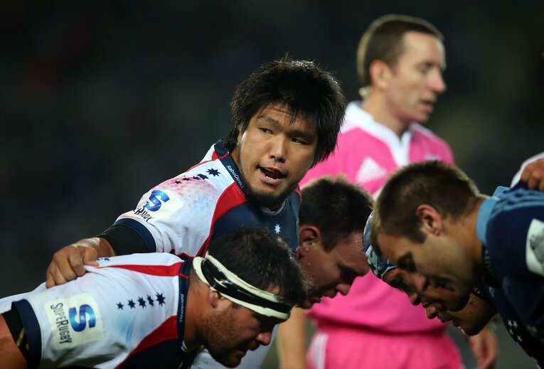 スーパーラグビー・レベルズ（豪州）時代の堀江（2013年）©Getty Images