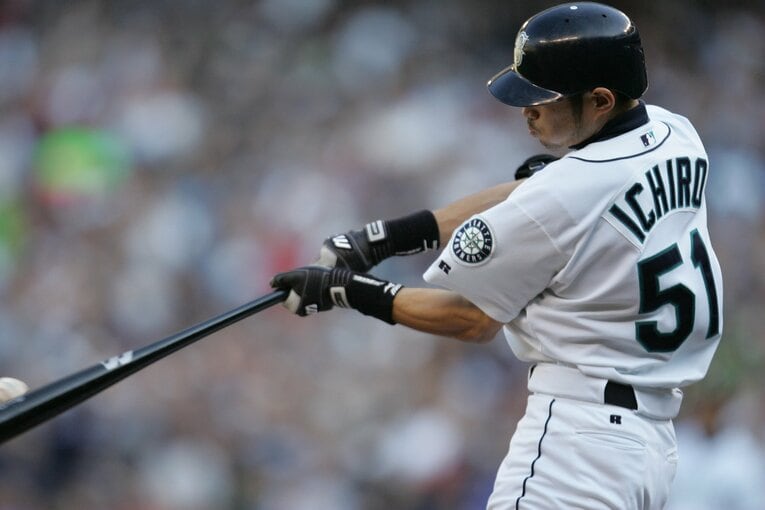 2004年、マリナーズでメジャー最多安打記録262本を達成したイチロー　©︎Naoya Sanuki
