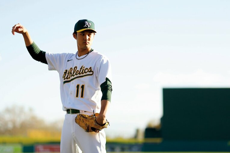 今季からアスレチックスでメジャーの舞台に挑む藤浪晋太郎。WBC侍ジャパンの奮闘と自身の挑戦について語った ／ photograph by Yukihito Taguchi