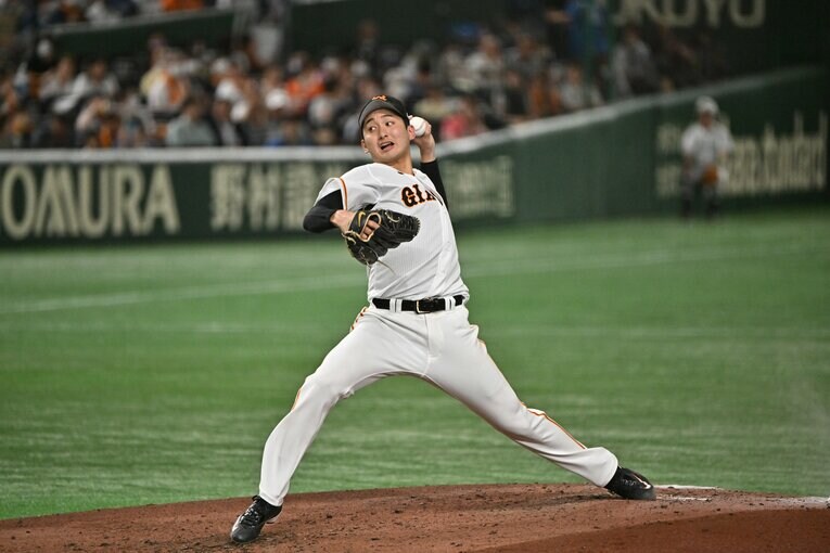 横川の独特な投球フォーム　©︎Kiichi Matsumoto