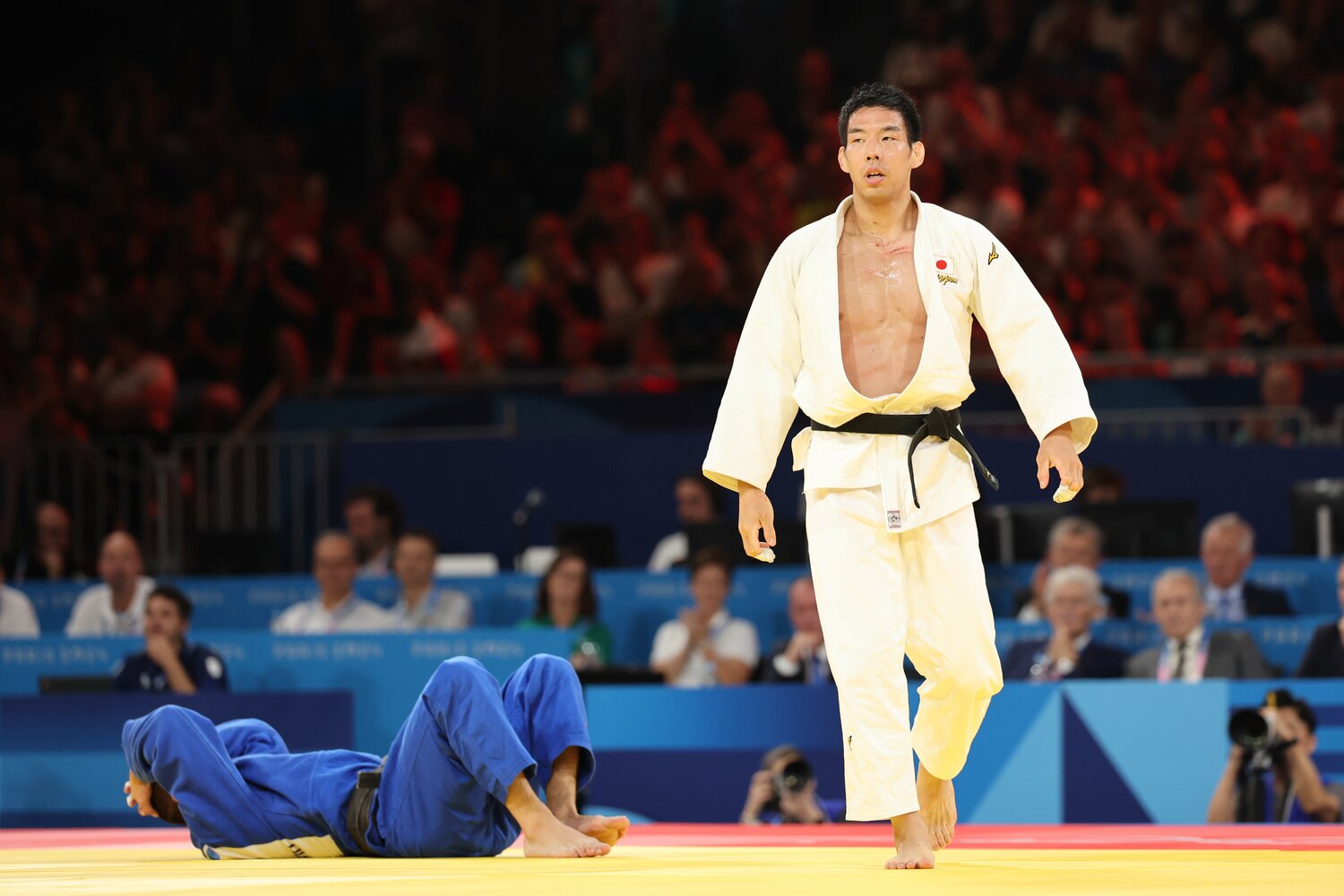 パリ五輪柔道男子81キロ級で金メダルを獲得した永瀬貴規 ©Tetsuya Higasikawa/JMPA
