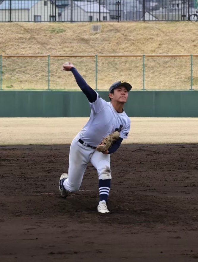 投球する吉満。春の大会1回戦ではノーヒットノーランも達成 ©Fumi Sawai