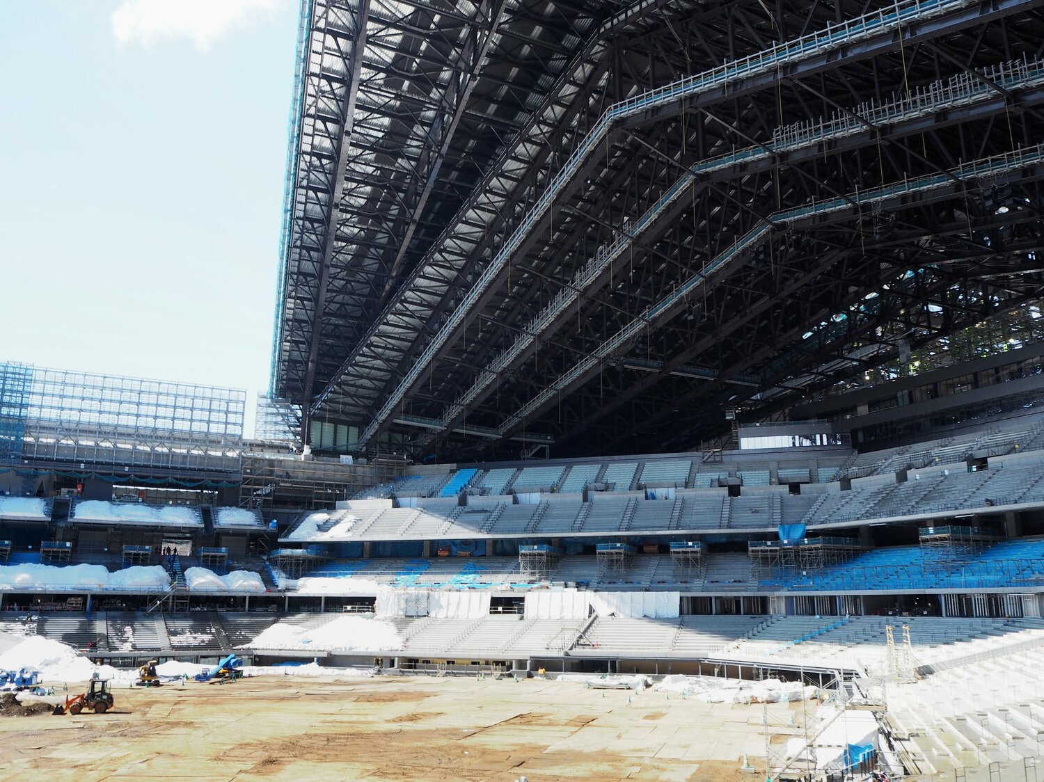 建設中のエスコンフィールド北海道（2022年3月撮影）©︎JIJI PRESS