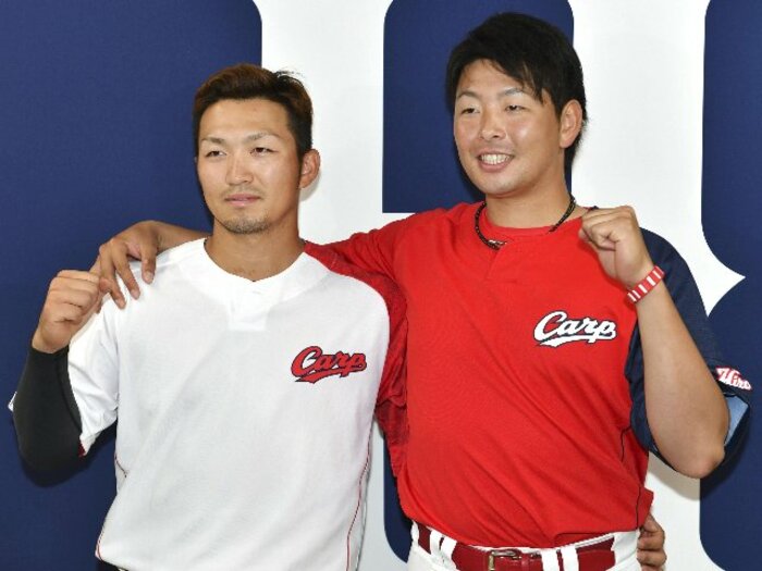 広島カープにWキャプテンが再び 29歳大瀬良大地が明かした「26歳鈴木誠也の“変顔”に救われた日」<Number Web> photograph by KYODO