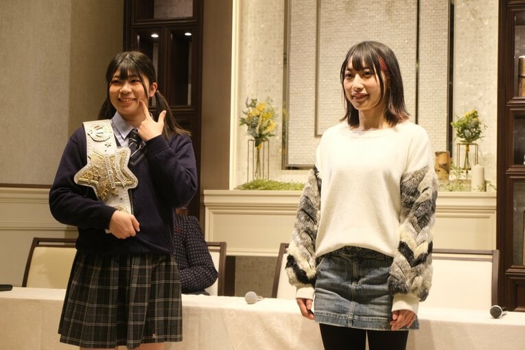 羽南とのフューチャー王座タイトルマッチに向けた会見にて　©Norihiro Hashimoto