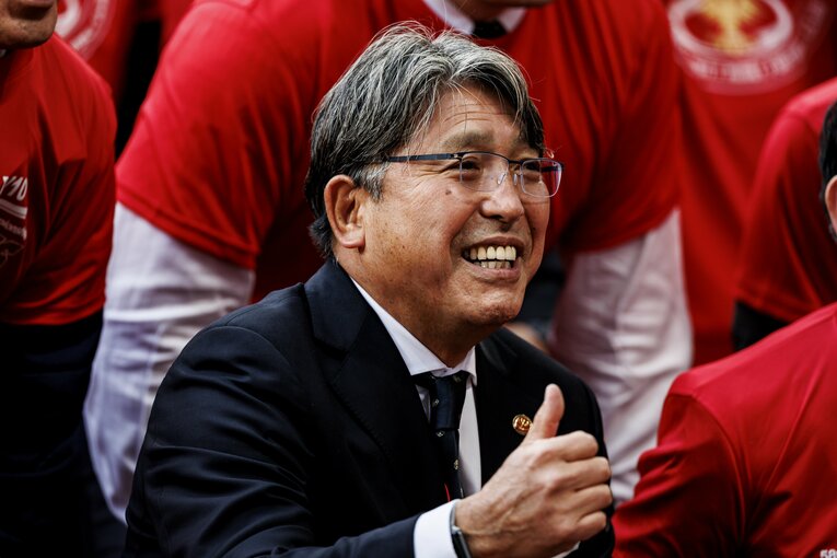 退任を発表した岩出雅之監督　©︎Kiichi Matsumoto