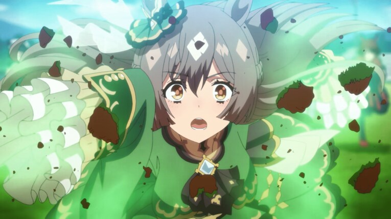 キタサンブラックの背中を見ながらのレースとなったサトノダイヤモンド　©2023 アニメ「ウマ娘 プリティーダービー Season 3」製作委員会