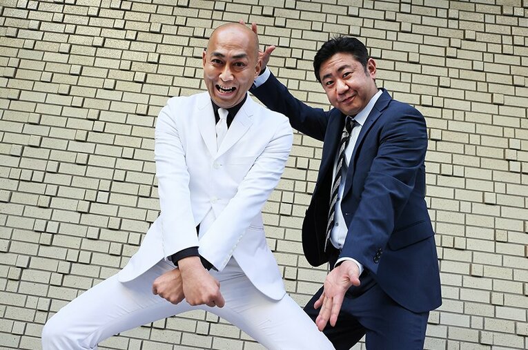 2020年M-1で史上最年長ファイナリストになった錦鯉の長谷川雅紀（左、49歳）と渡辺隆（42歳） ／ photograph by Shigeki Yamamoto