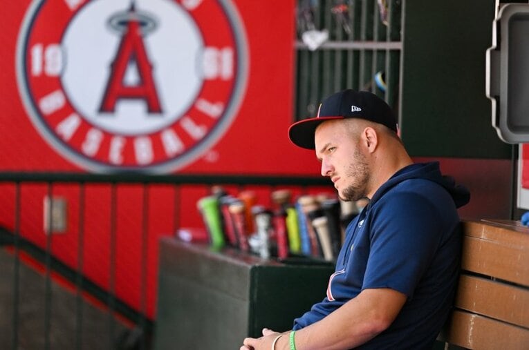 大谷翔平が去ったエンゼルスの今…写真は元同僚のマイク・トラウト ／ photograph by Getty Images