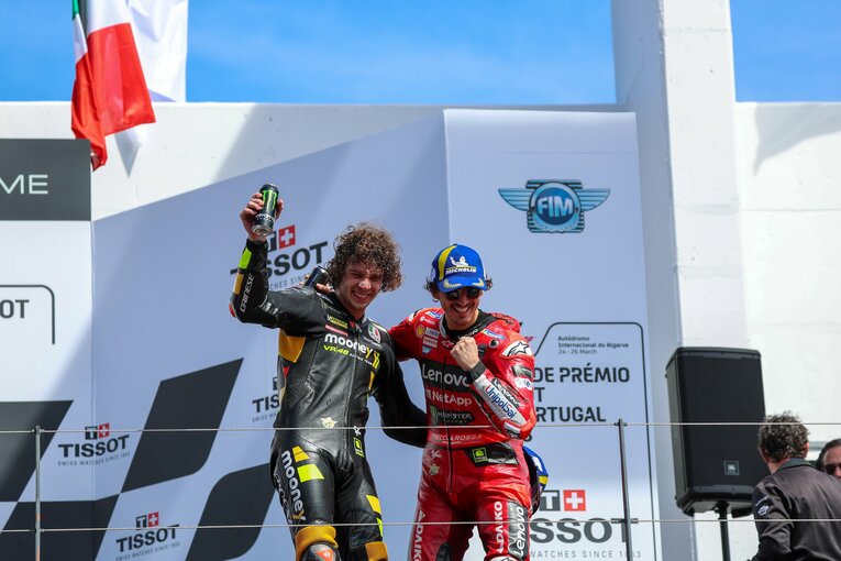 開幕戦決勝レース1位のバニャイアと3位のベゼッキ　©Satoshi Endo