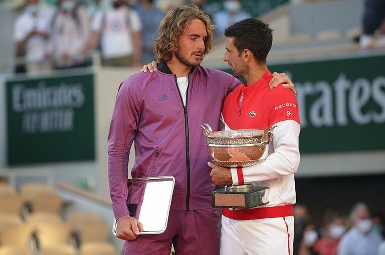 全仏男子シングルス決勝は、ノバク・ジョコビッチが2セットダウンからの逆転で、四大大会通算19勝目を挙げた ／ photograph by Hiromasa Mano