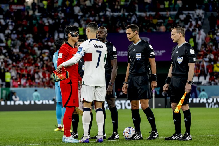 クリスティアーノ・ロナウドとソン・フンミン　©︎Kiichi Matsumoto/JMPA