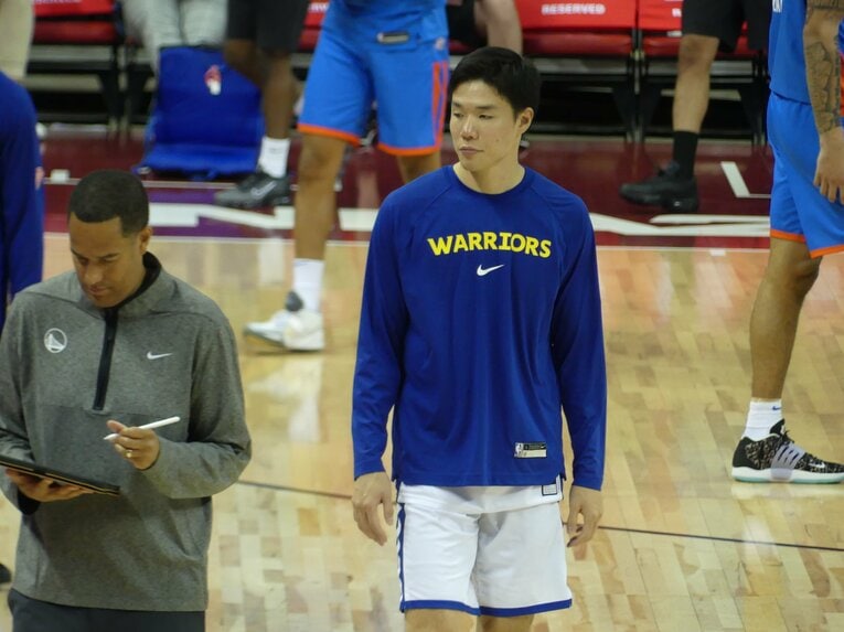 ゴールデンステイト・ウォリアーズのメンバーとしてサマーリーグに出場した馬場雄大　©︎Yoko Miyaji