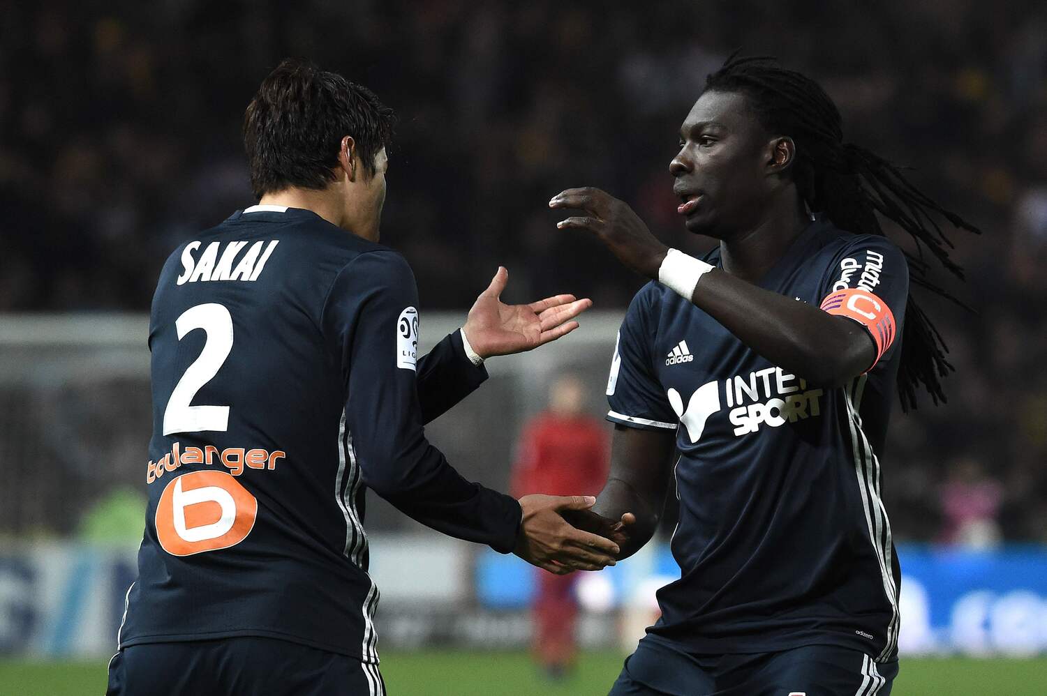 2017年、マルセイユ時代の酒井宏樹とゴミス　©AFP/JIJI PRESS