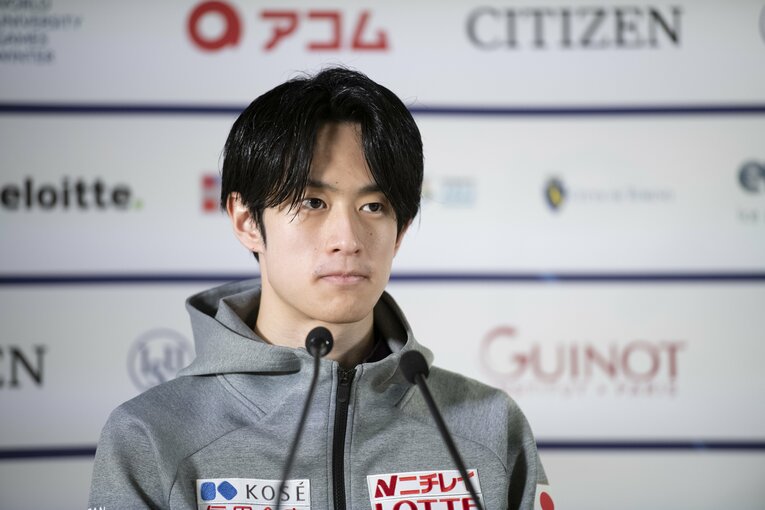 フリーの演技後、記者会見で　©Asami Enomoto