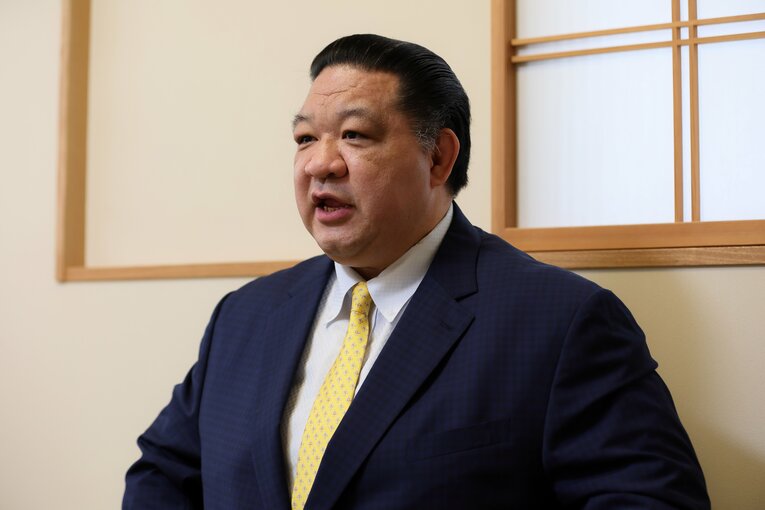 元大関・魁皇の浅香山親方　©Shigeki Yamamoto