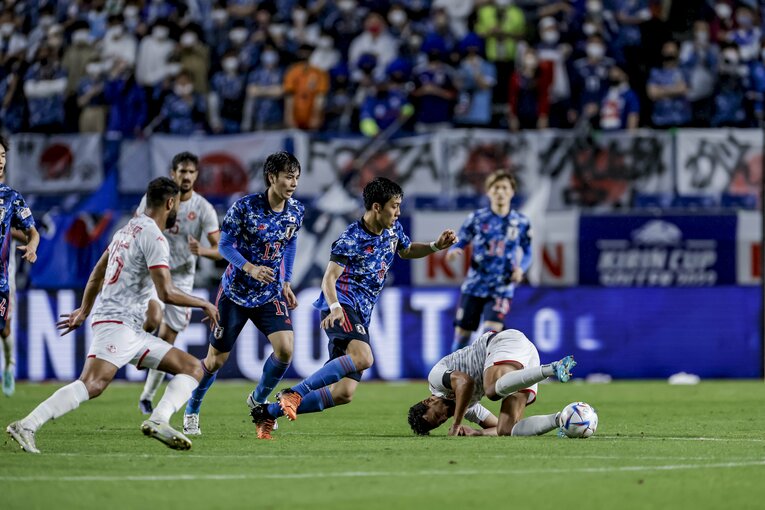 22年6月のチュニジア戦　©Kiichi Matsumoto/JMPA