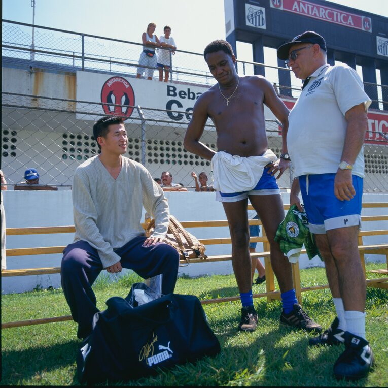 94年、サントスを訪れた際のカズ　©Kazuaki Nishiyama