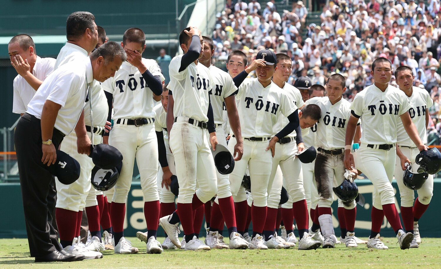 昨夏の甲子園、小松大谷を相手に0対3と完封負けを喫した大阪桐蔭 ©JIJI PRESS