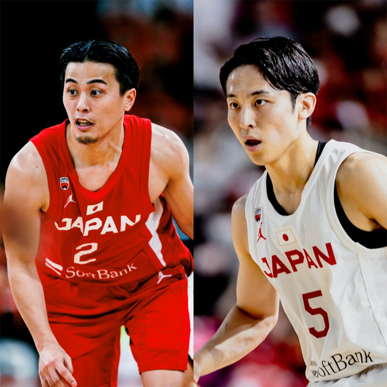 167cmの富樫(左)と172cmの河村(右)。世界的に見れば「超小柄」な2人が司令塔としてコートに立つ ©Kiichi Matsumoto